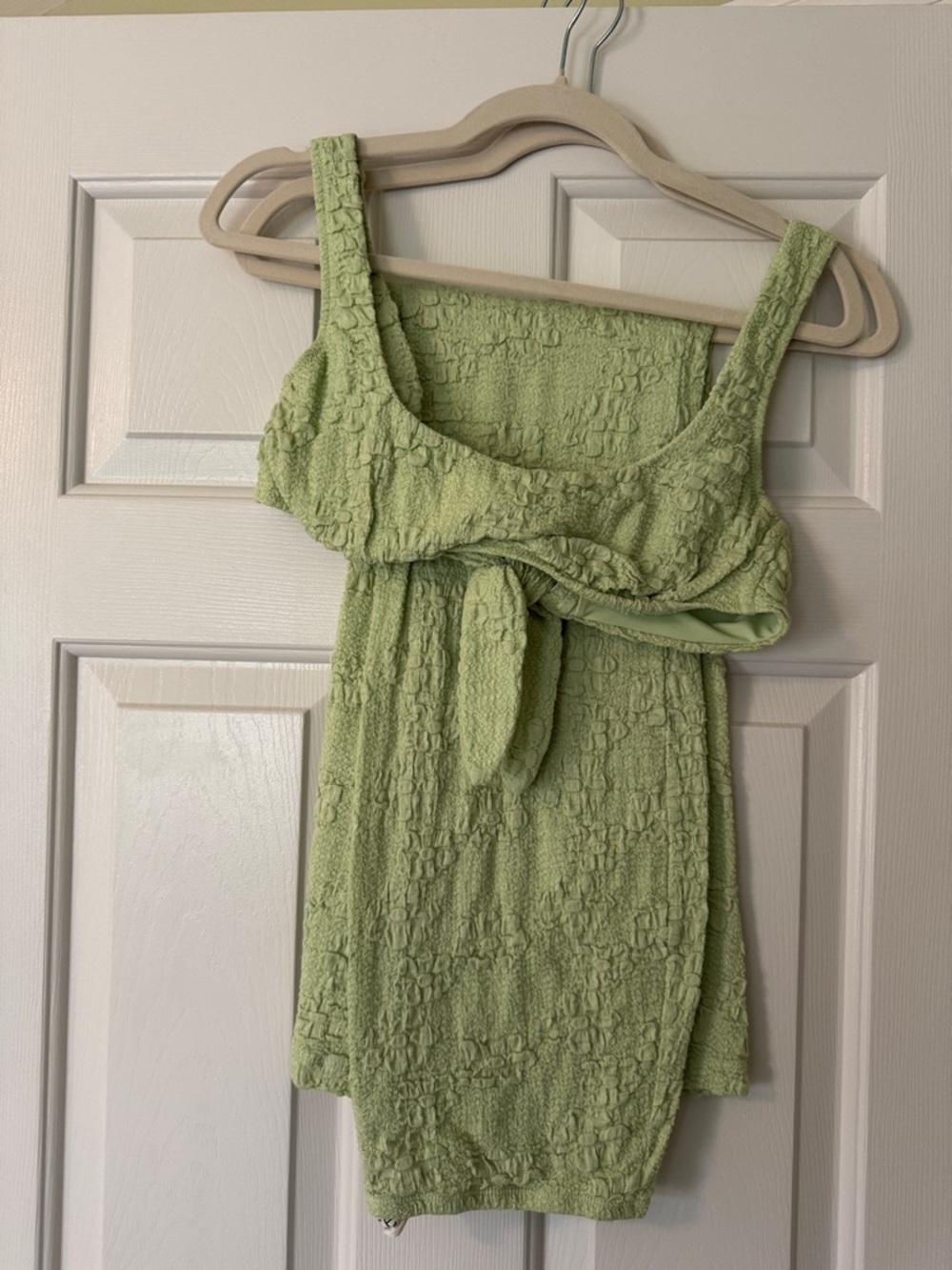 Montce Pale Mint Floral Textured Top and Skirt Set